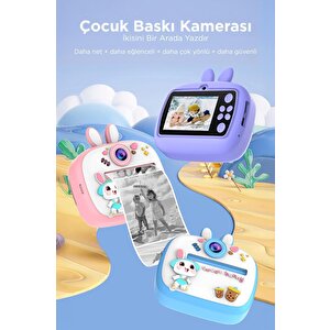 Torima Trm-cmr18 Mavi Dijital Video Fotoğraf Çocuk Kamerası Anlık Termal Resim Kağıt Baskılı Yazıcı