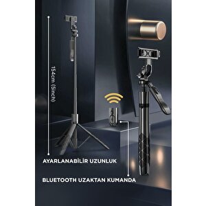 Torima L16 Çok Amaçlı Tripod Selfie Kumandalı 153 Cm Anroid İos Go Pro Uyumlu