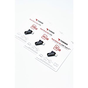 Torima Siyah 32gb Çift Sürücülü Usb-type-c Otg