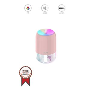 Torima H6 Pembe 200ml Ultrasonik Renkli Hava Nemlendirici Buhar Makinesi Ve Aroma Difüzörü