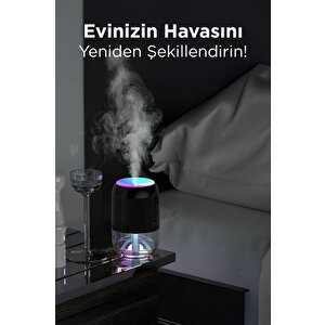 Torima H6 Pembe 200ml Ultrasonik Renkli Hava Nemlendirici Buhar Makinesi Ve Aroma Difüzörü