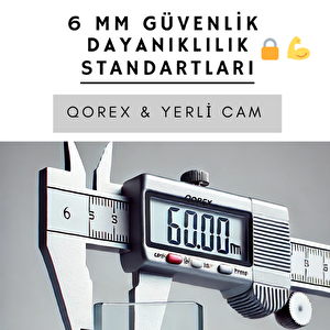 Ustaduş - Qorex Marka - 6 Mm Füme Temper Cam Duşakabin H:190 Özel Seri Krom Aksesuar 100x100 cm