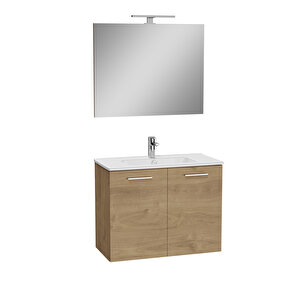 Vitra Ardea 69567 Banyo Dolabı Seti, Kapaklı, 80 Cm, Altın Meşe
