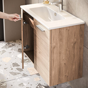 Vitra Ardea 69567 Banyo Dolabı Seti, Kapaklı, 80 Cm, Altın Meşe