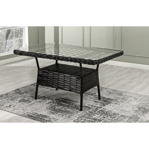 Datça Rattan Bahçe Mobilyası 3+1+1 Antrasit/masalı