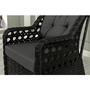 Datça Rattan Bahçe Mobilyası 3+1+1 Antrasit/masalı