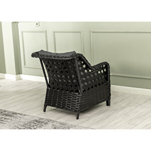 Datça Rattan Bahçe Mobilyası 3+1+1 Antrasit/masalı