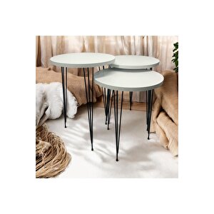 Zigon Sehpa  Yuvarlak Model Metal Tel Ayak