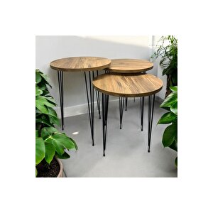 Zigon Sehpa Yuvarlak Model Metal Tel Ayak