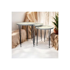 Zigon Sehpa Yuvarlak Model  Metal Tel Ayak
