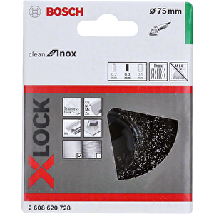 - X-lock - Clean Serisi Inox İçin Saçaklı Tel Fırça 75*0,3 Mm