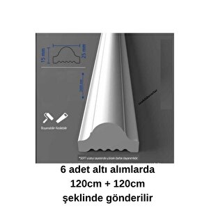 Boyanabilir Dekoratif Pvc Duvar Çıtası 2.5 Cm 1 Boy 240 Cm Duvar Süsleri Koridor Salon Çıta Tasarım