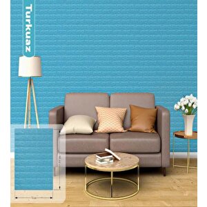 Kağıdı Kendinden Yapışkanlı 70x77cm 1 Adet Çoçuk Odası Salon Ofis Mavi Taş Tuğla 3d Duvar Nw05