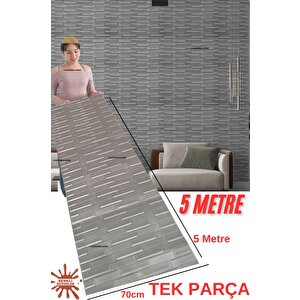 Tek Parça 70x500cm 1 Adet Gri Piramit Opak Model Yapışkanlı Ev Ofis Salon Duvar Paneli Kağıdı Nw65