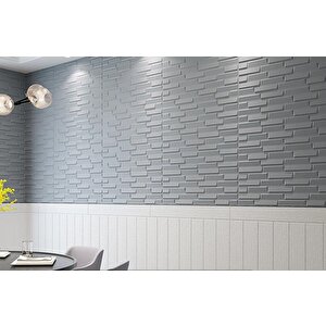Tek Parça 70x500cm 1 Adet Gri Piramit Opak Model Yapışkanlı Ev Ofis Salon Duvar Paneli Kağıdı Nw65