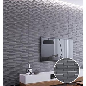 Tek Parça 70x500cm 1 Adet Gri Piramit Opak Model Yapışkanlı Ev Ofis Salon Duvar Paneli Kağıdı Nw65