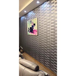 Tek Parça 70x500cm 1 Adet Gri Piramit Opak Model Yapışkanlı Ev Ofis Salon Duvar Paneli Kağıdı Nw65