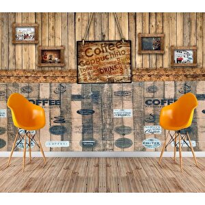 Kendinden Yapışkanlı Açık Kahve Köşesi Mutfak Salon Kafe Duvar Kağıdı Paneli 70x70cm 1 Adet Nw172