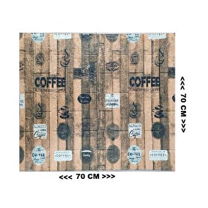 Kendinden Yapışkanlı Açık Kahve Köşesi Mutfak Salon Kafe Duvar Kağıdı Paneli 70x70cm 1 Adet Nw172