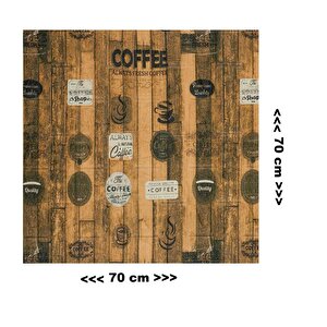 Kendinden Yapışkanlı Kahve Köşesi Mutfak Salon Kafe Duvar Kağıdı Paneli 70x70cm 1 Adet Nw171