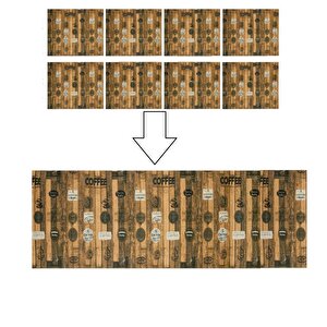Kendinden Yapışkanlı Kahve Köşesi Mutfak Salon Kafe Duvar Kağıdı Paneli 70x70cm 1 Adet Nw171