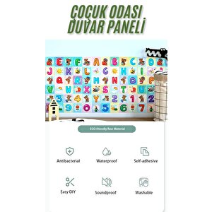 Çoçuk Odası Kreş Anaokulu Alfabe Model Yapışkanlı Duvar Paneli Kağıdı 1 Adet A Harfi 1 Adet D Harfi