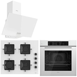 Qbl62cb - Ss206 -d087 60 Cm Beyaz Cam Turbolu Ankastre Set -Yeni 2025