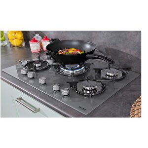 Ao 71159 G Wok 5 Gözlü Gri Ankastre Ocak 70cm
