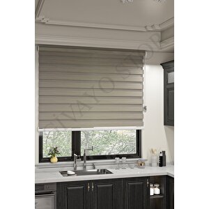 Sütlü Kahve Ithal Bambu Etek Dilimsiz Stor Zebra Perde 180x200 cm