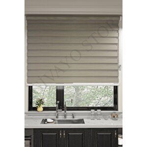 Sütlü Kahve Ithal Bambu Etek Dilimsiz Stor Zebra Perde