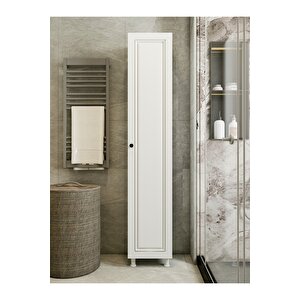 Çok Amaçlı Dolap Parlak Beyaz Country Banyo Dolabı