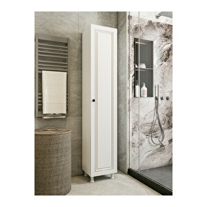 Çok Amaçlı Dolap Parlak Beyaz Country Banyo Dolabı