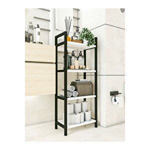 Banyo Rafı Metal Parlak Beyaz Çok Amaçlı Dolap Banyo Düzenleyici