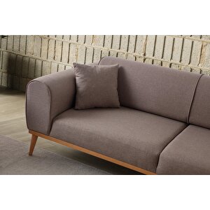Edsy Home Rebull 3+3+1+1 Koltuk Takımı Kahverengi + Sütlü Kahve
