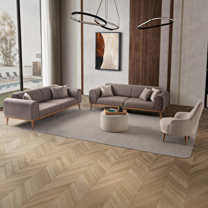 Edsy Home Rebull 3+3+1 Koltuk Takımı Kahverengi + Sütlü Kahve