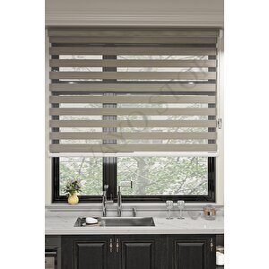 Sütlü Kahve Ithal Bambu Etek Dilimsiz Stor Zebra Perde 50x80 cm