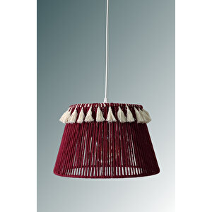 El Yapımı Bohem Makrome Avize – Bordo | Arne Crown 30 cm