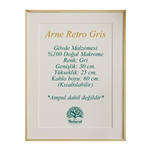 Arne'r Gri Avize, Salon Avize, Yatak Odası Avize, Çocuk Odası Avize, Bohem Avize