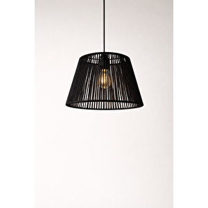 El Yapımı Bohem Makrome Avize – Siyah | Arne 30 cm