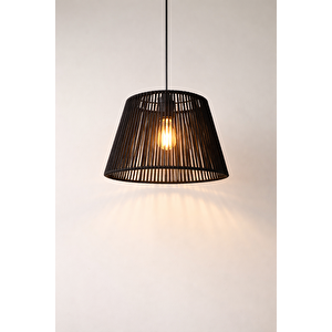 El Yapımı Bohem Makrome Avize – Siyah | Arne 30 cm