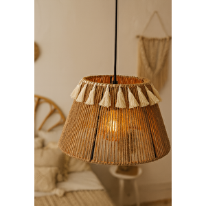 El Yapımı Bohem Avize – Doğal Jüt | Arne Crown 30 cm