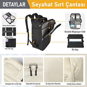 Haegs Laptop Sırt Çantası, Seyahat Çantası Hafif El Çantası Küçük Bavul Valiz, Uçak Onaylı Bagaj Çantası, Erkek Ve Bayan İçin, 15.6 Inç Notebook Dizüstü Bilgisayar Macbook Laptop Çantası, Gri