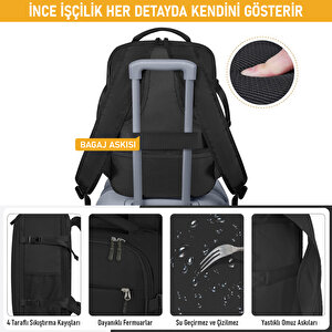 Haegs Laptop Sırt Çantası, Seyahat Çantası Hafif El Çantası Küçük Bavul Valiz, Uçak Onaylı Bagaj Çantası, Erkek Ve Bayan İçin, 15.6 Inç Notebook Dizüstü Bilgisayar Macbook Laptop Çantası, Bej