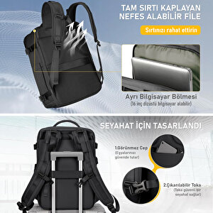 Haegs Laptop Sırt Çantası, Seyahat Çantası Hafif El Çantası Küçük Bavul Valiz, Uçak Onaylı Bagaj Çantası, Erkek Ve Bayan İçin, 15.6 Inç Notebook Dizüstü Bilgisayar Macbook Laptop Çantası, Yeşil