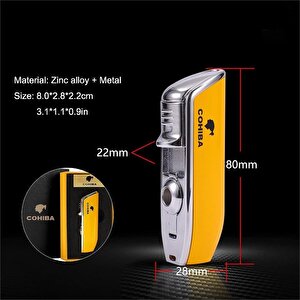 Cohiba Ccm0214 3 Jet Torch Puro Çakmağı Sarı