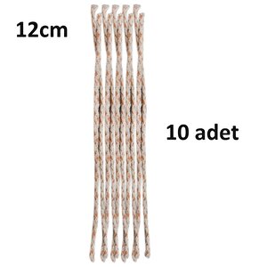 Pdateknoloji 12cm Bakır Telli Pamuk Benzinli Gazlı Çakmak Fitili - 10'lu Paket
