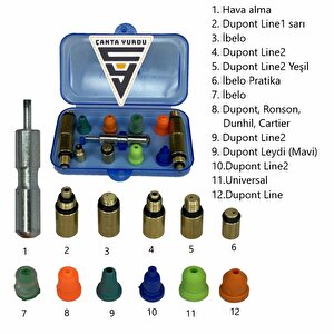 Dupont İbelo Carrier Dunhil Ronson Univeral Gaz Aparatı 12'li Set