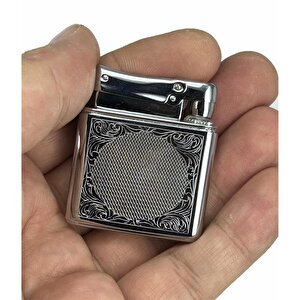 Retro Benzinli Çakmak Muhtar Çakmağı Gümüş