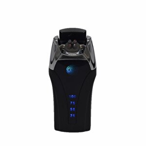 Dokunatik Led Göstergeli Usb Şarjlı Tesla Çakmak Siyah