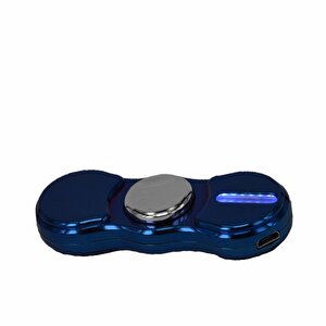 Stres Çarklı Işıklı Usb Şarjlı Tesla Çakmak Lacivert